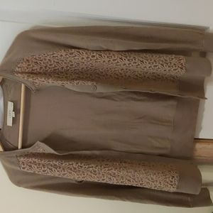 Beige lace LOFT cardigan